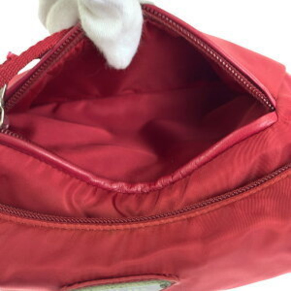 Prada Tessuto Triangular Red Nylon Shoulder Bag O… - image 7